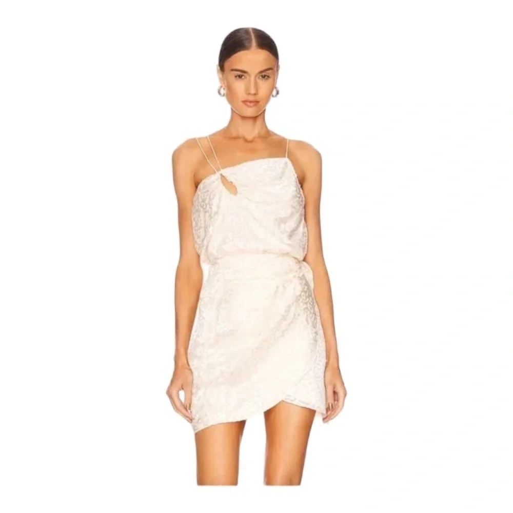 NEW IRO Paris Off White Wrap Mini Skirt Side Tie Size 8